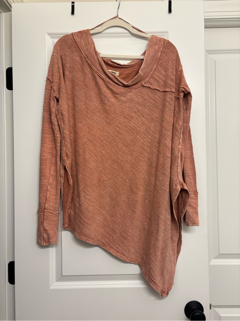 We The Free Washed Rust Asymmetrical Long sleeve